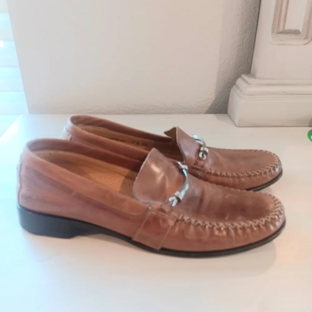 Cole Haan Country Loafers Womens 7.5 Narrow Leather Brown Horsebit Made in Italy - Picture 3 of 6